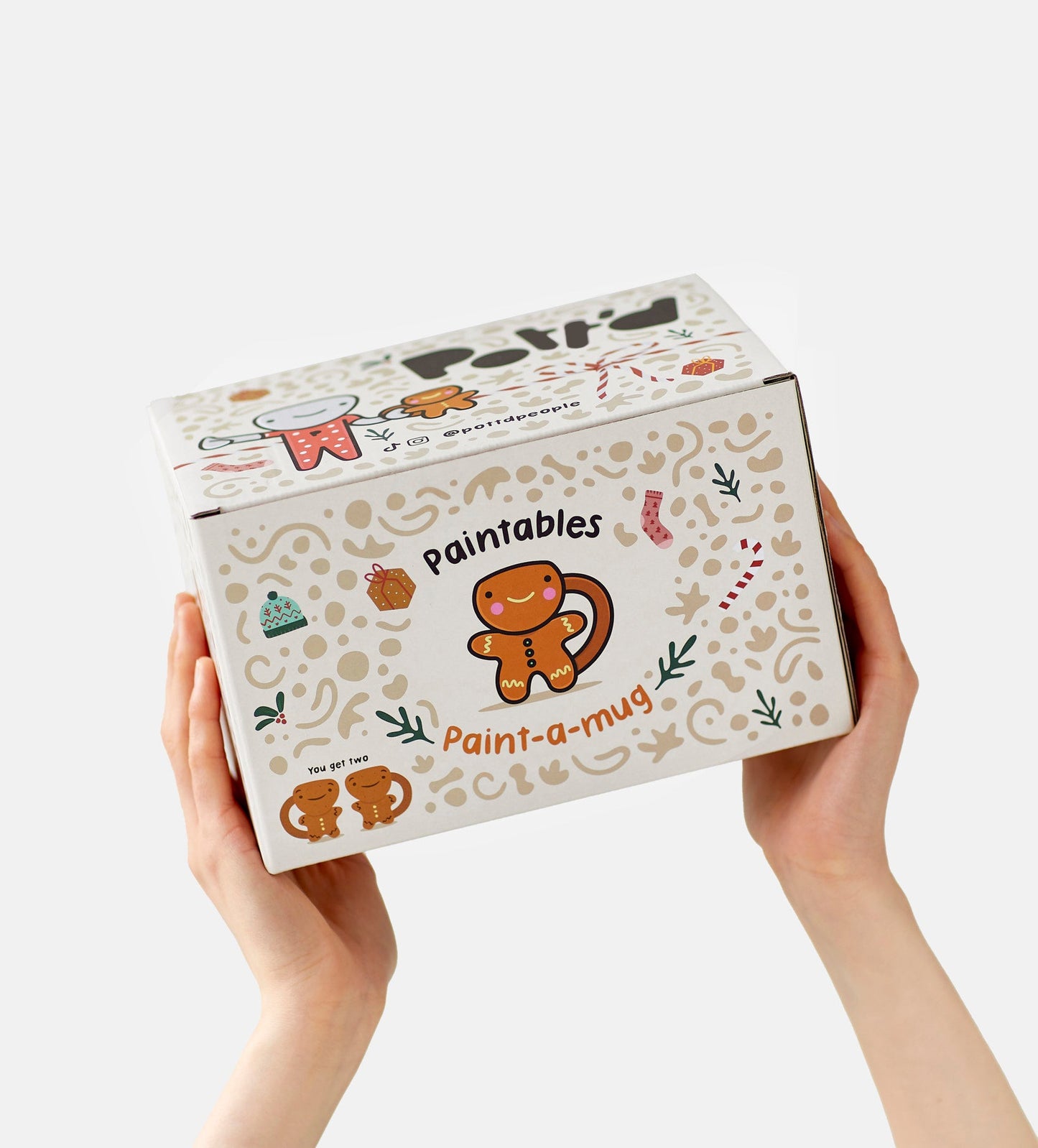 Christmas Gingerbread Paint-a-Mug x2