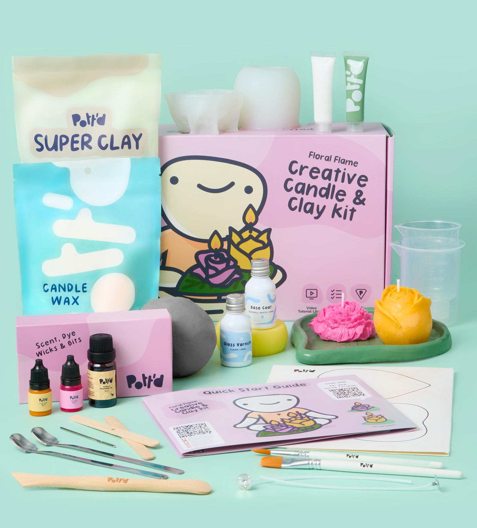 Floral Flame Creative Candle & Clay Kit