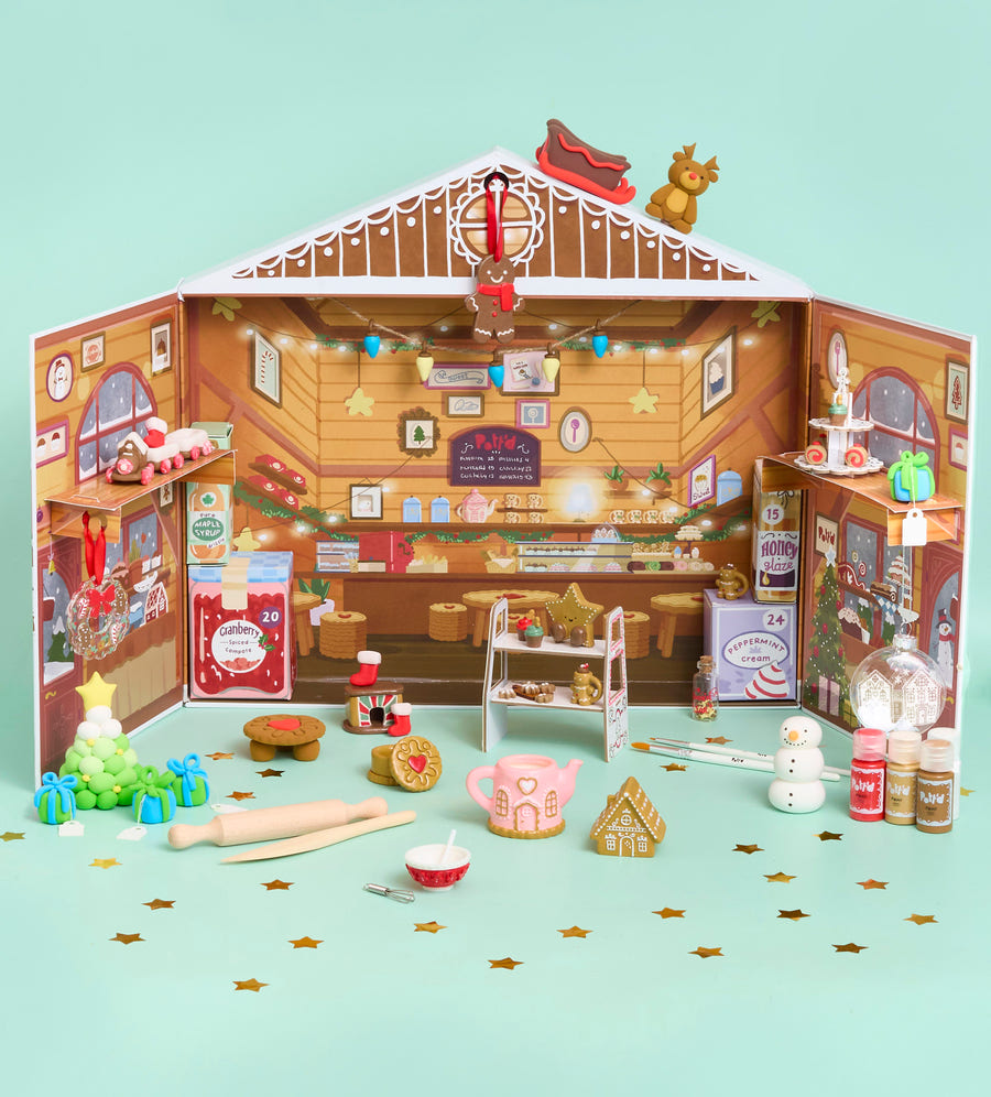 The finished bakery, full of handmade pieces