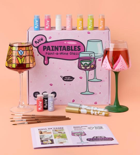 Paint-a-Wine Glass x2