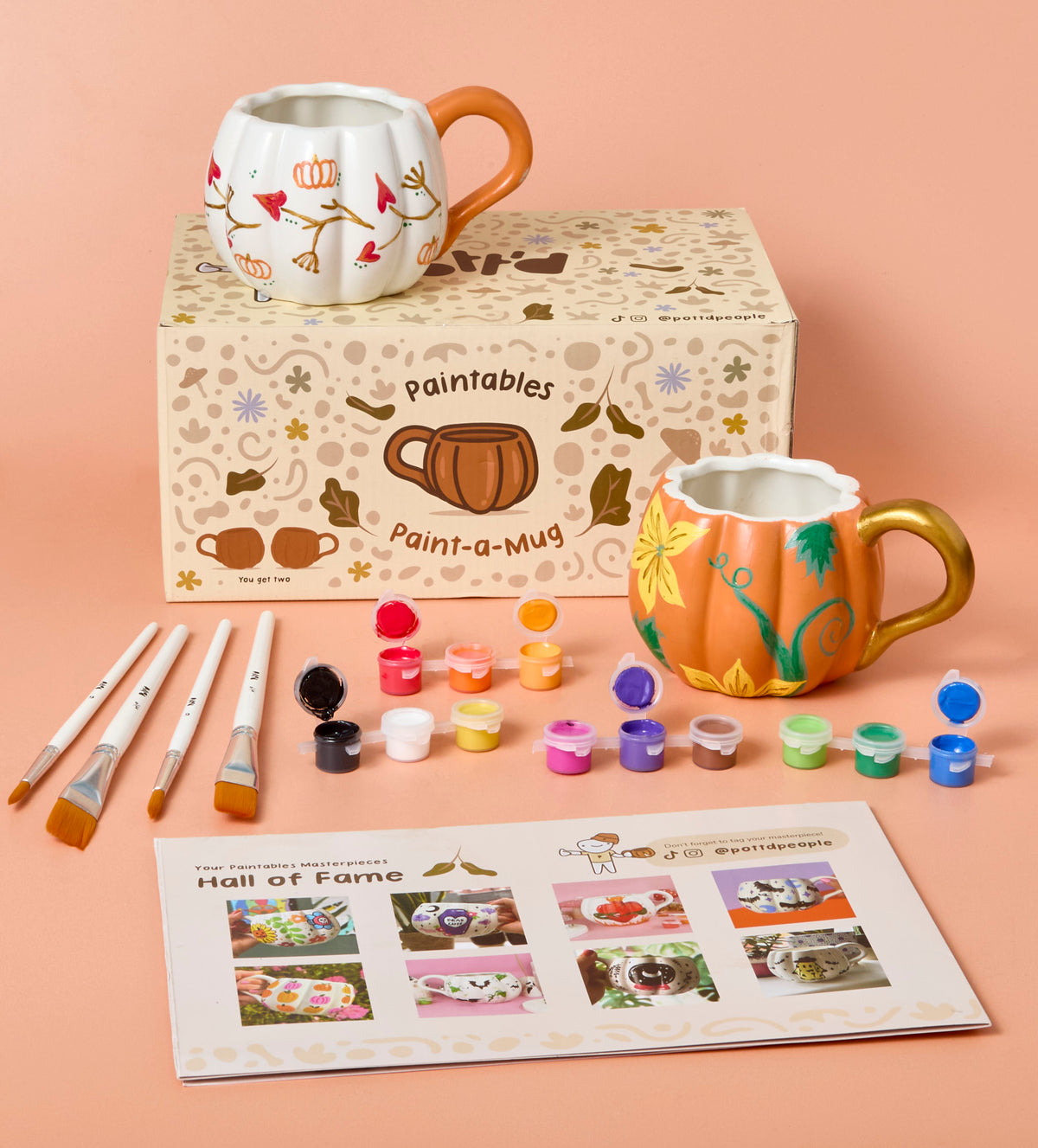 Pumpkin Paint Mug x2