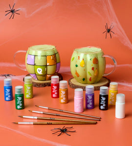 Spooky Glass Pumpkin Mug x2
