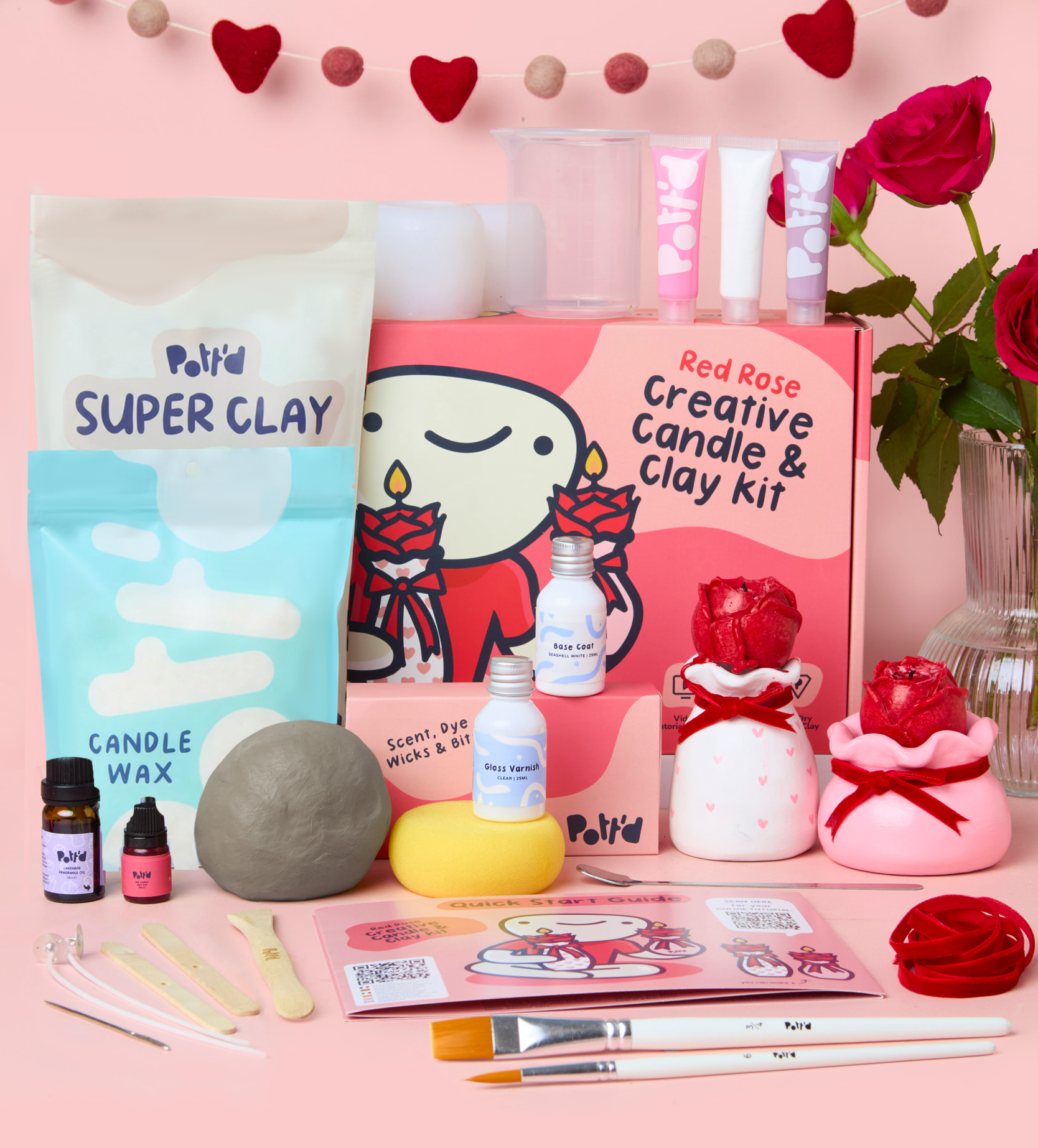Rose Creative Candle & Clay Kit