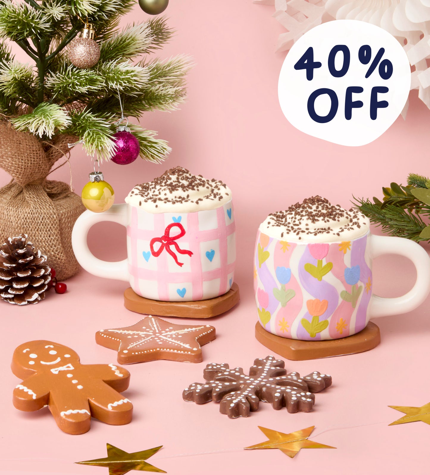 Christmas Cookie Coaster Kit & Mug Bundle