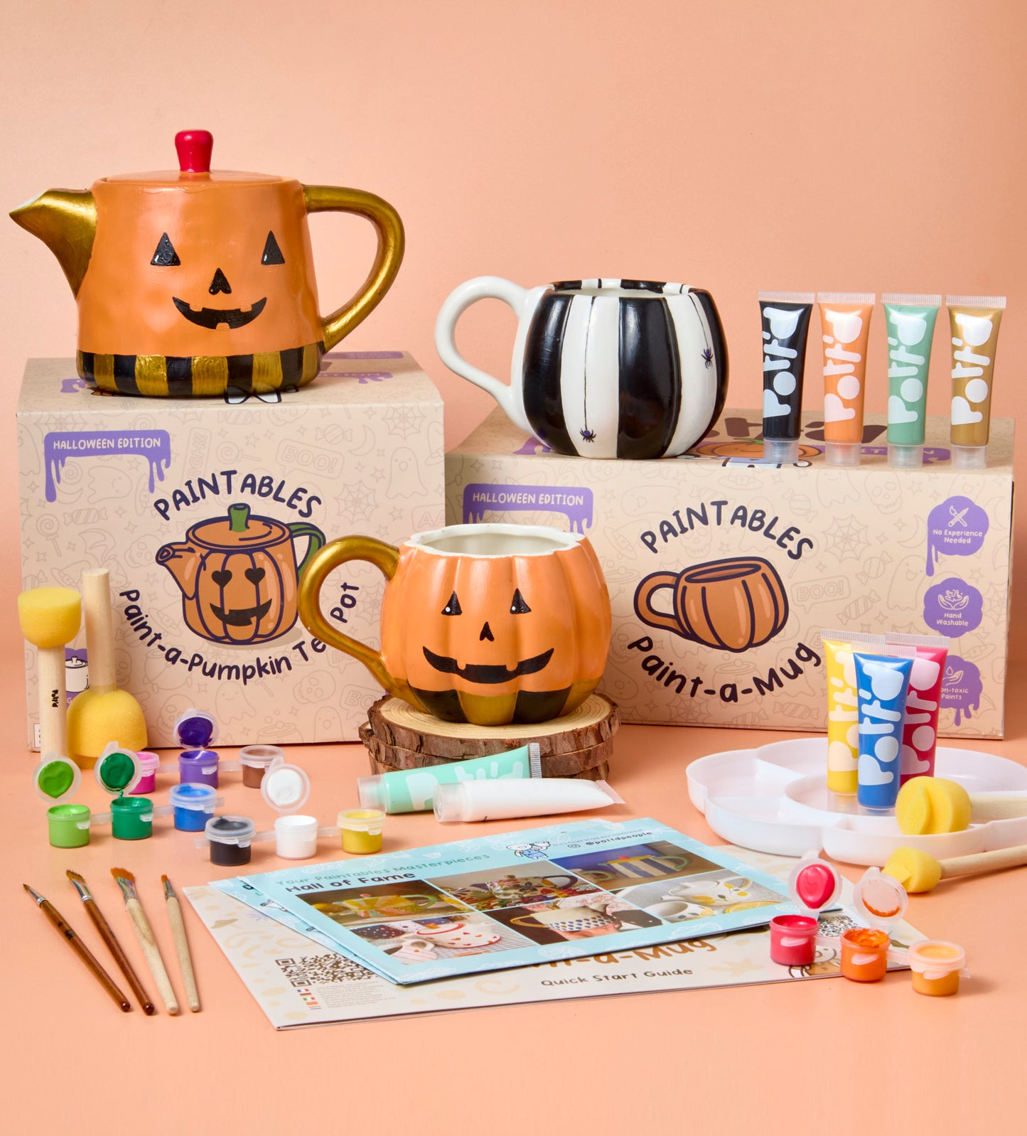Pumpkin Paint-a-Mug x2
