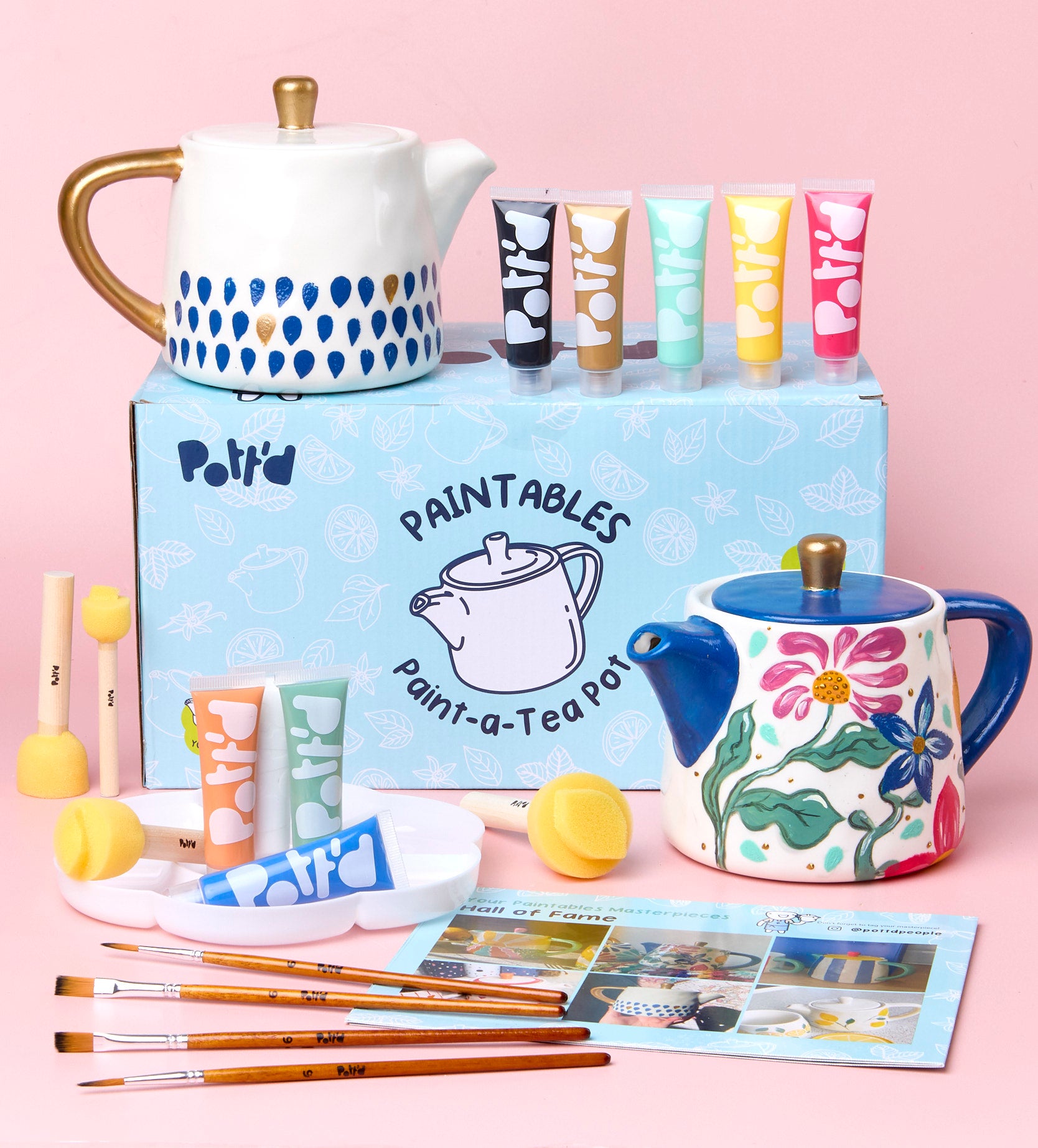 Paint Tea Pot x2