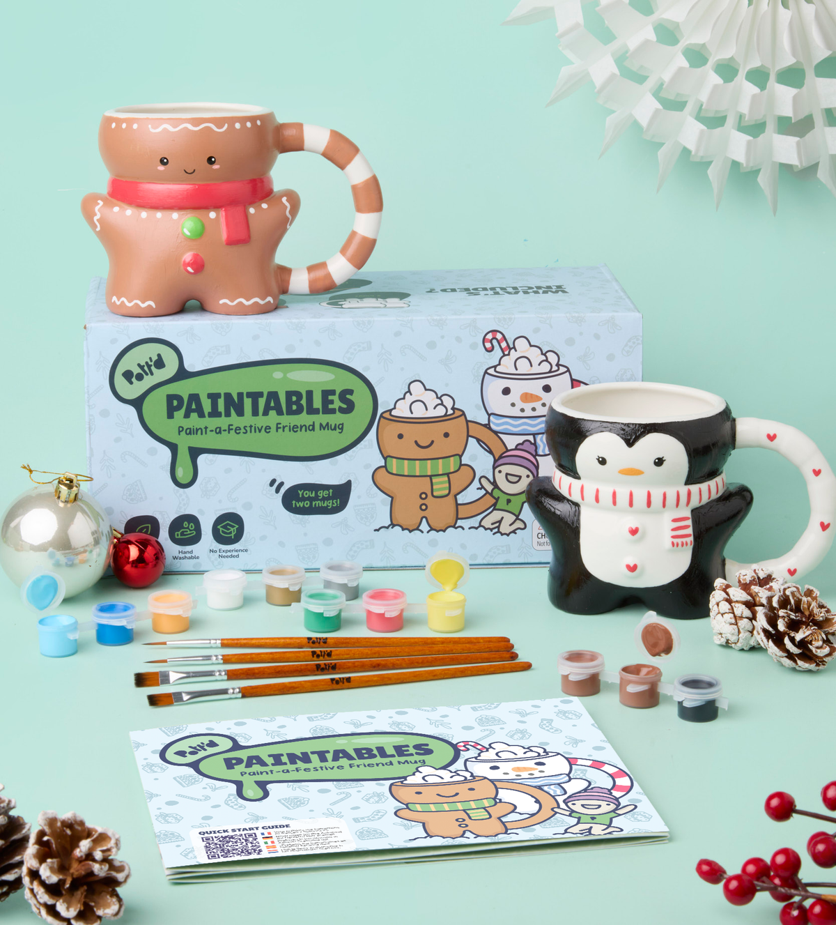 Paint-a-Festive Friend Mug x2