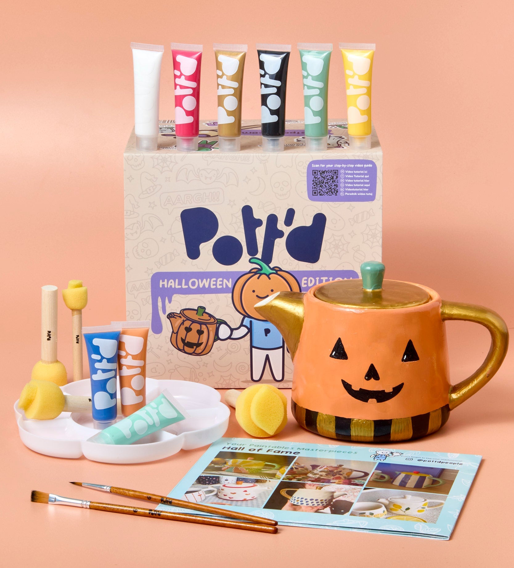 Spooky Sips Halloween Paint Tea Pot x2