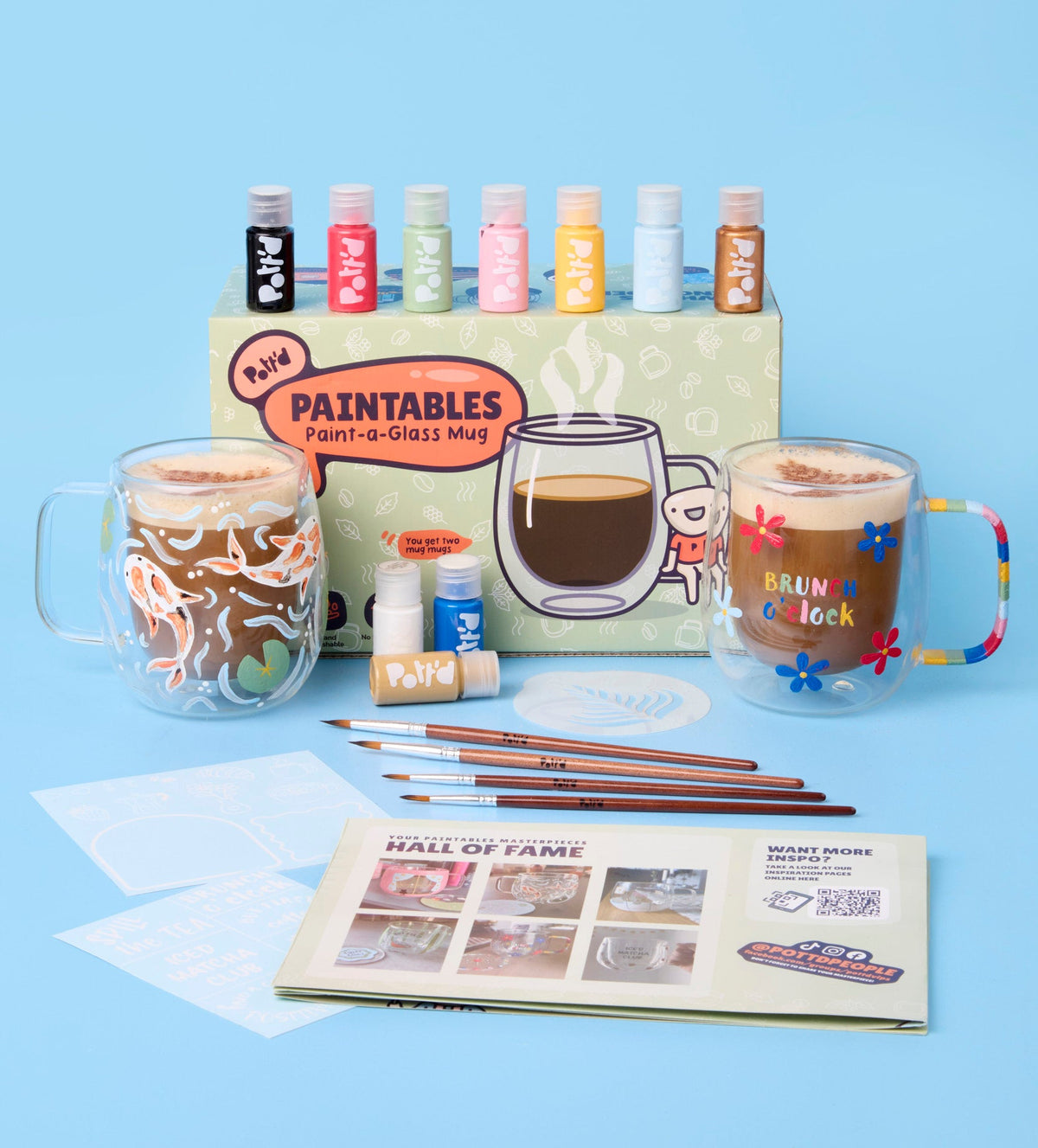 Paint Glass Coffee Mug x2