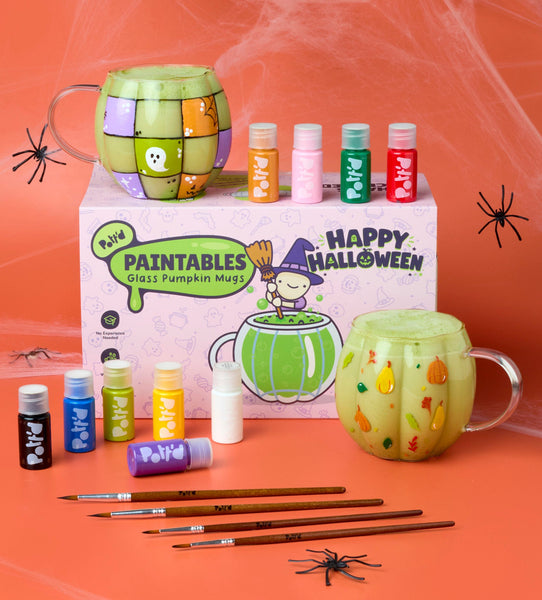 Spooky Glass Pumpkin Mug x2
