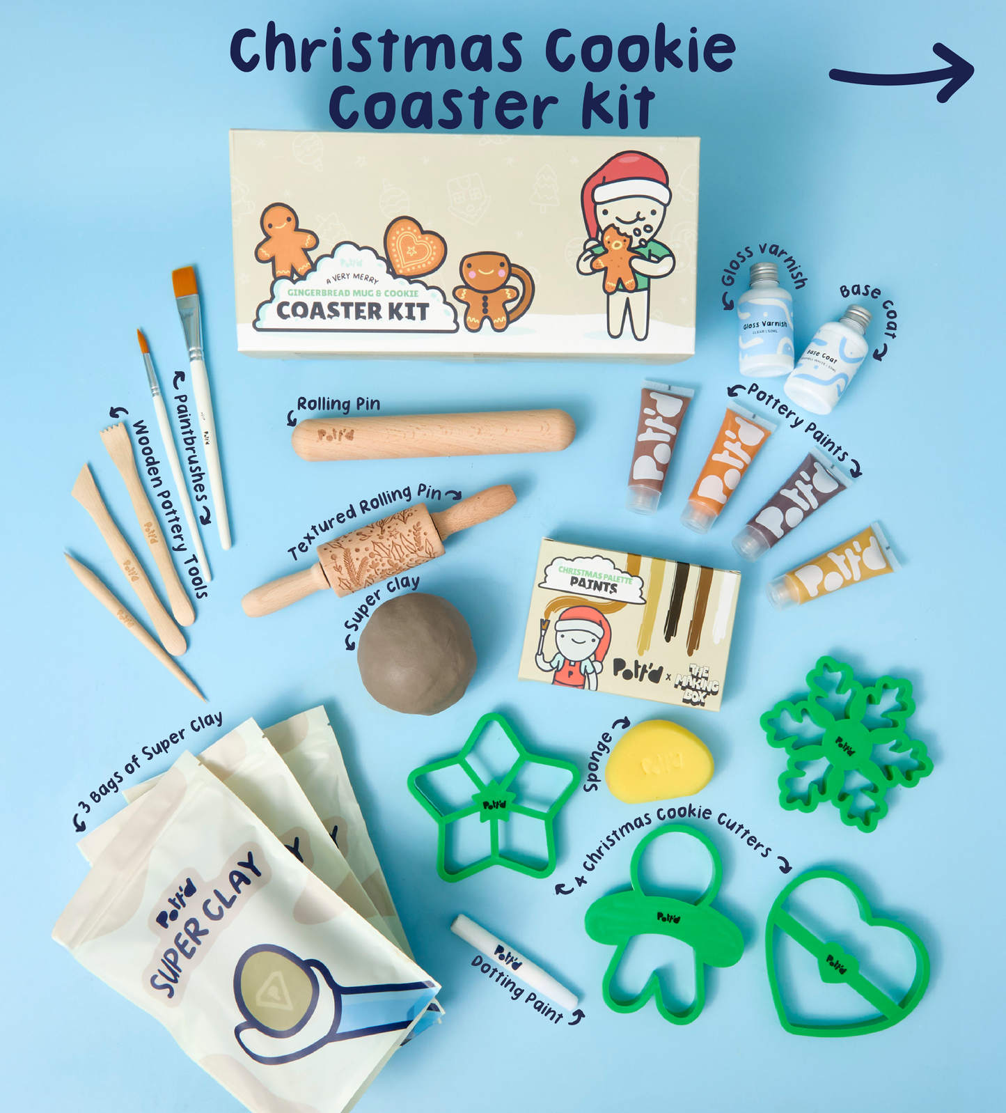 Christmas Cookie Coaster Kit & Mug Bundle