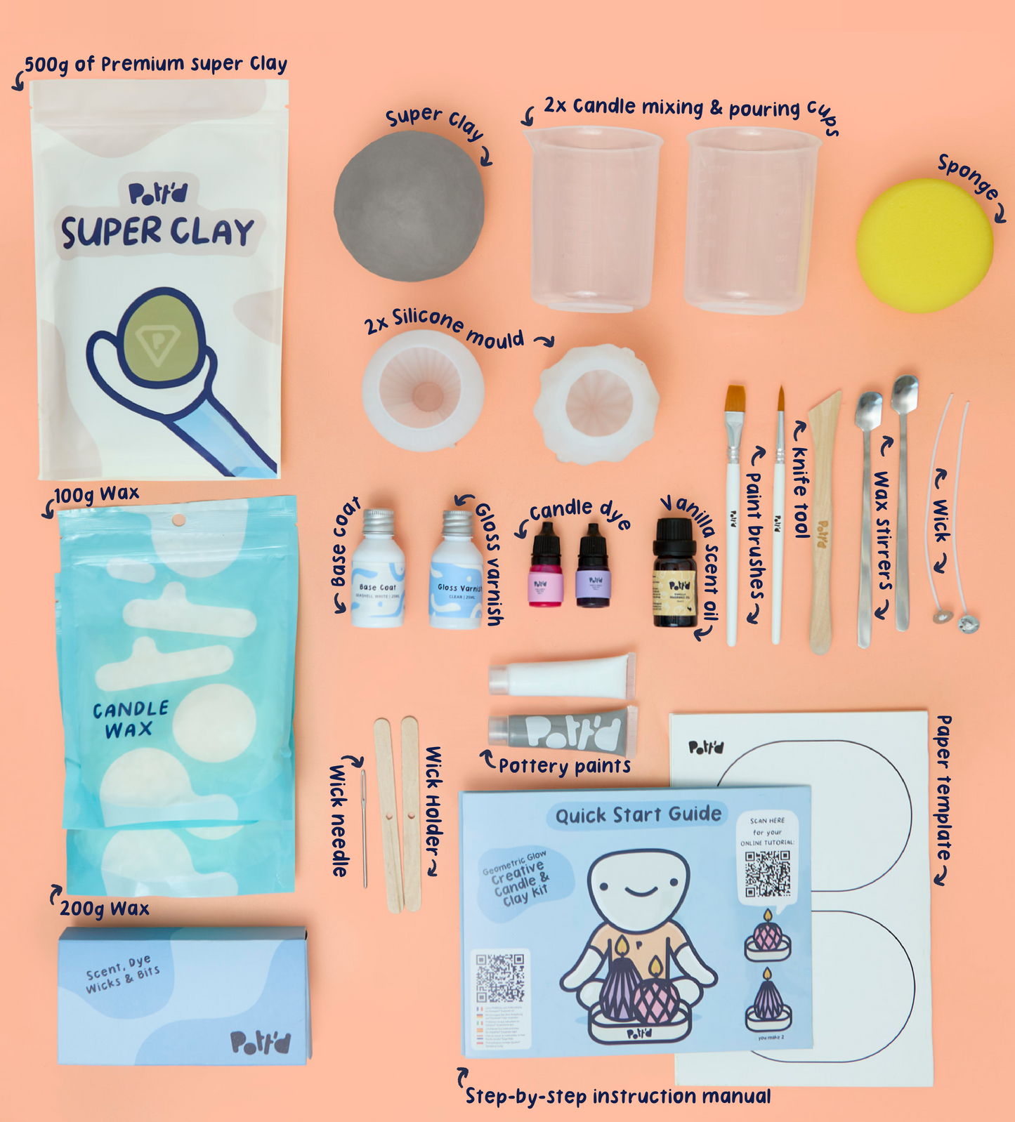 Geometric Glow Creative Candle & Clay Kit