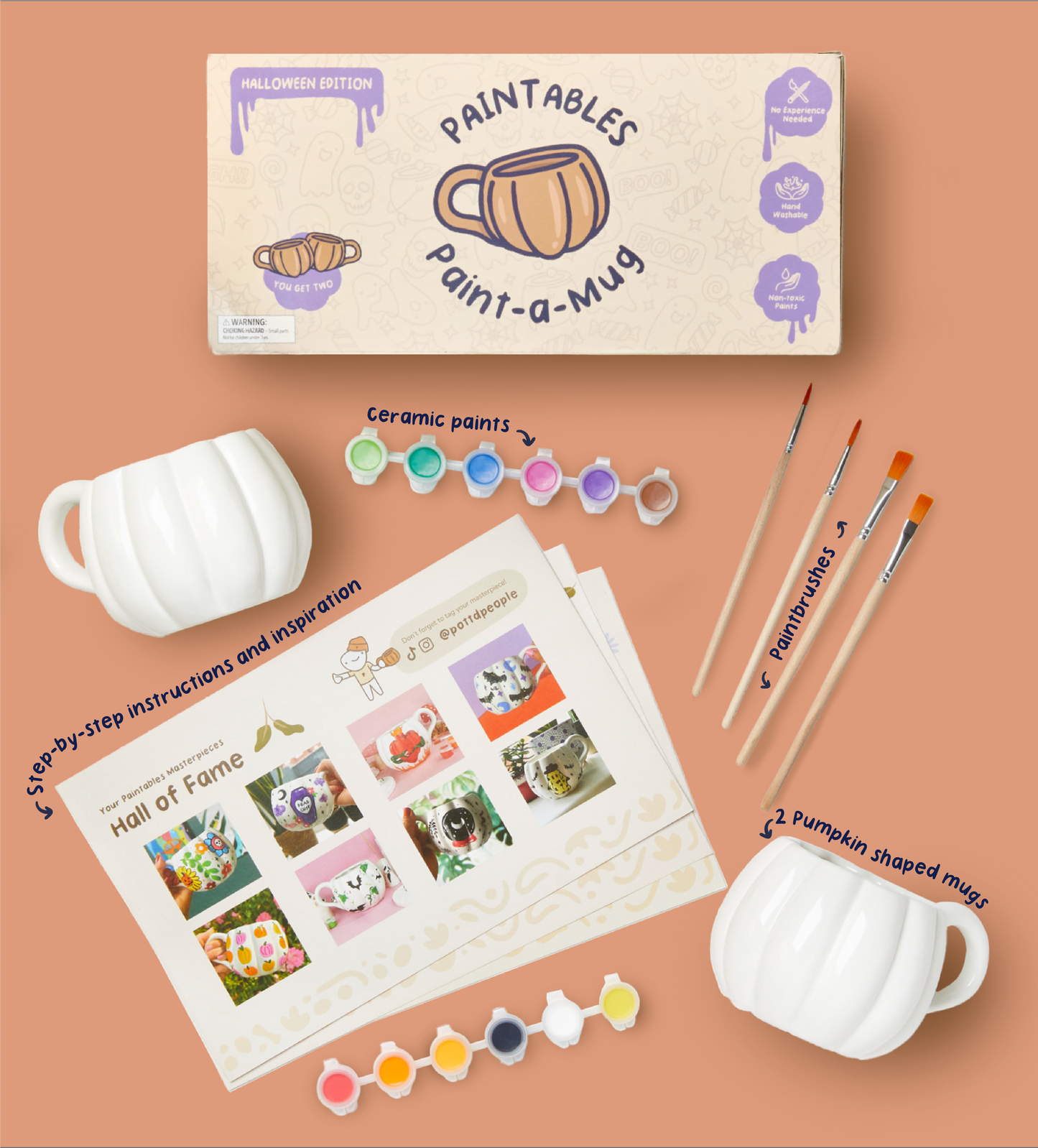 Pumpkin Paint-a-Mug x2