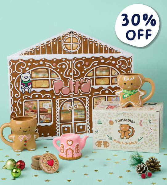 Advent Calendar & Christmas Gingerbread Paint-a-Mug Bundle