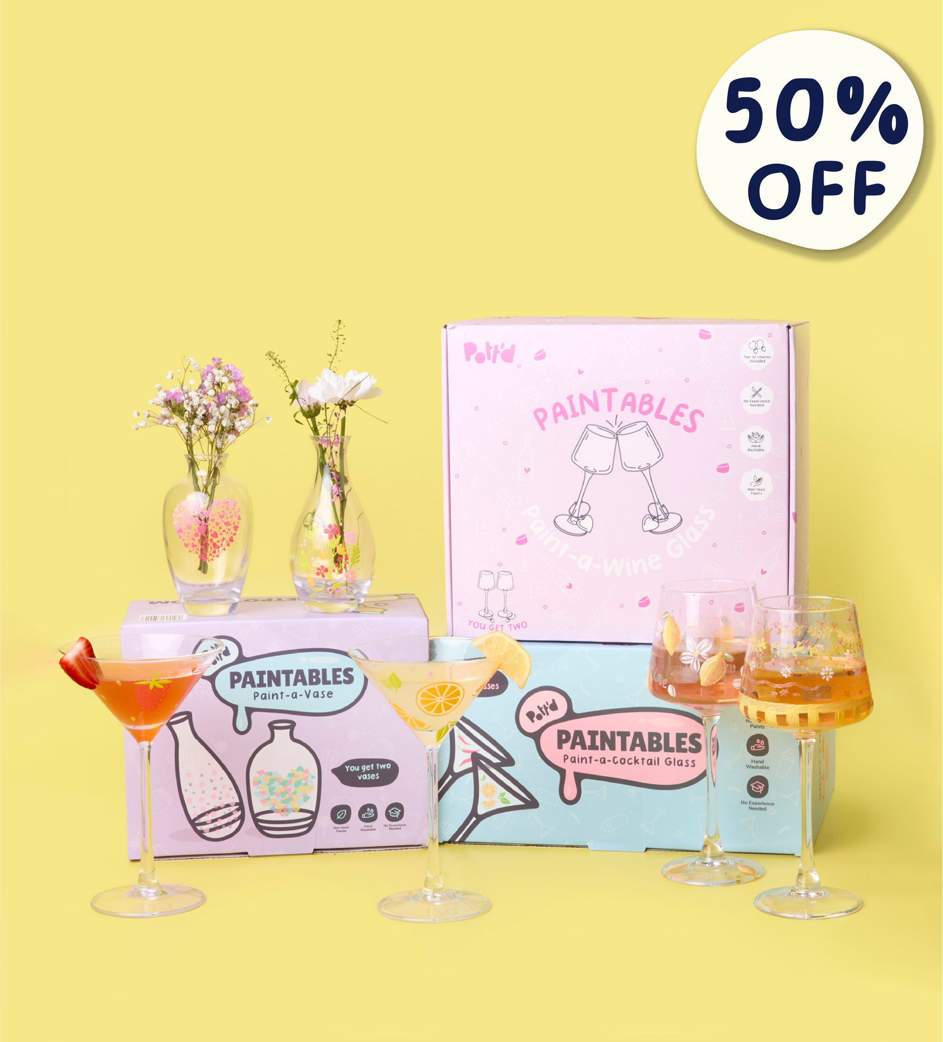 Ultimate Glassware Bundle Vase Cocktail & Glasses