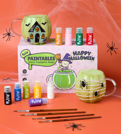 Spooky Glass Pumpkin Mug x2