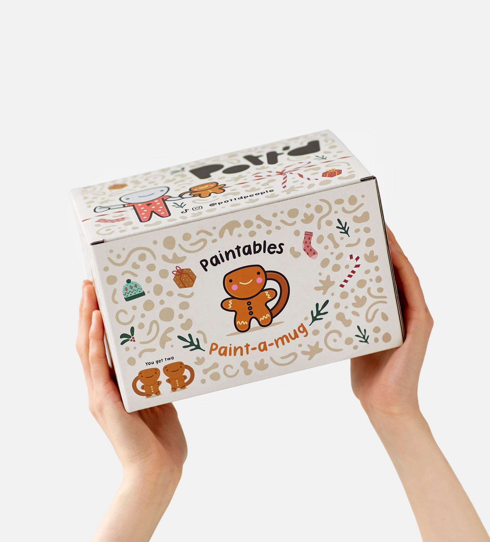 Christmas Gingerbread Paint-a-Mug x2