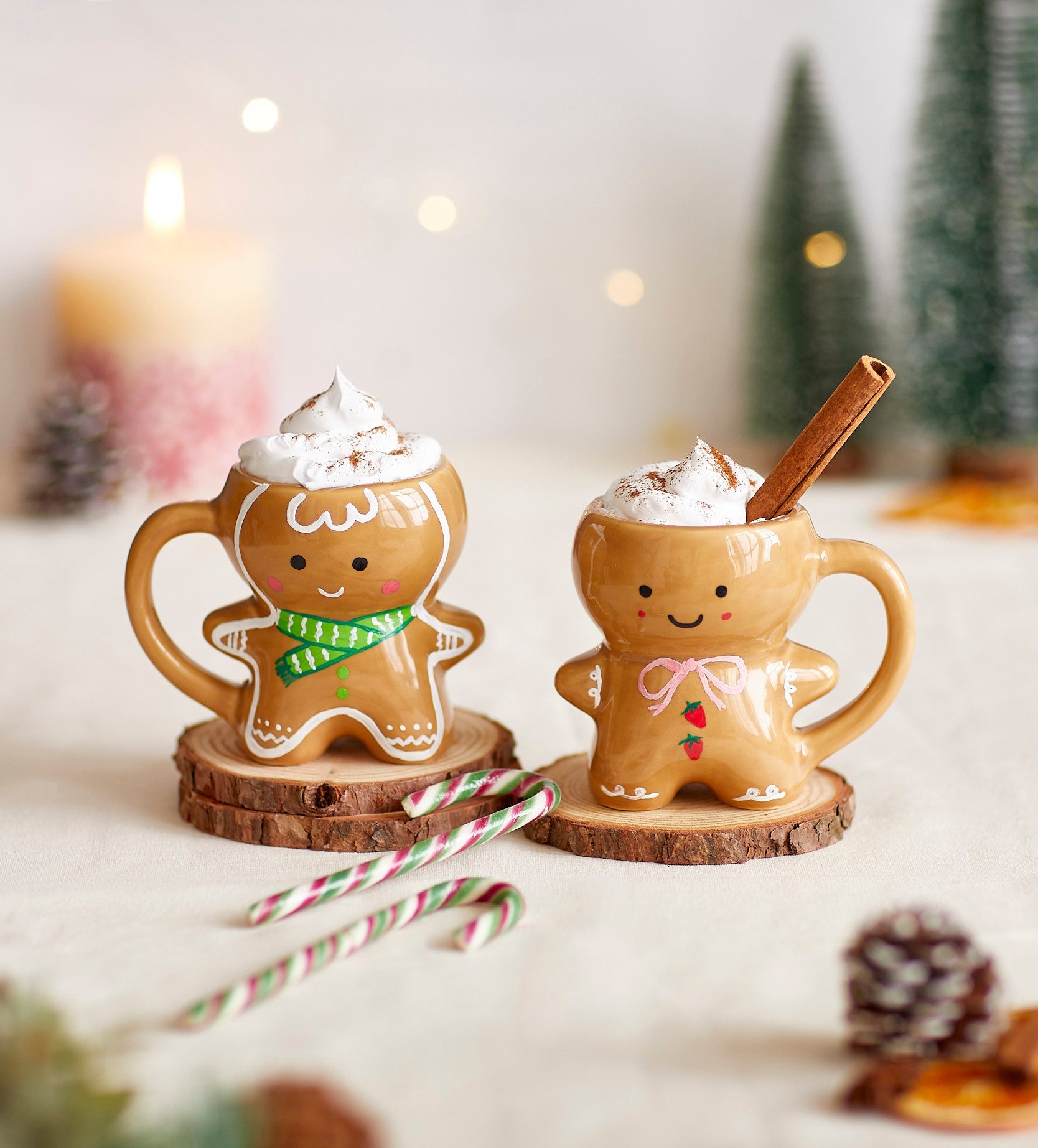 Christmas Gingerbread Paint Mug x2