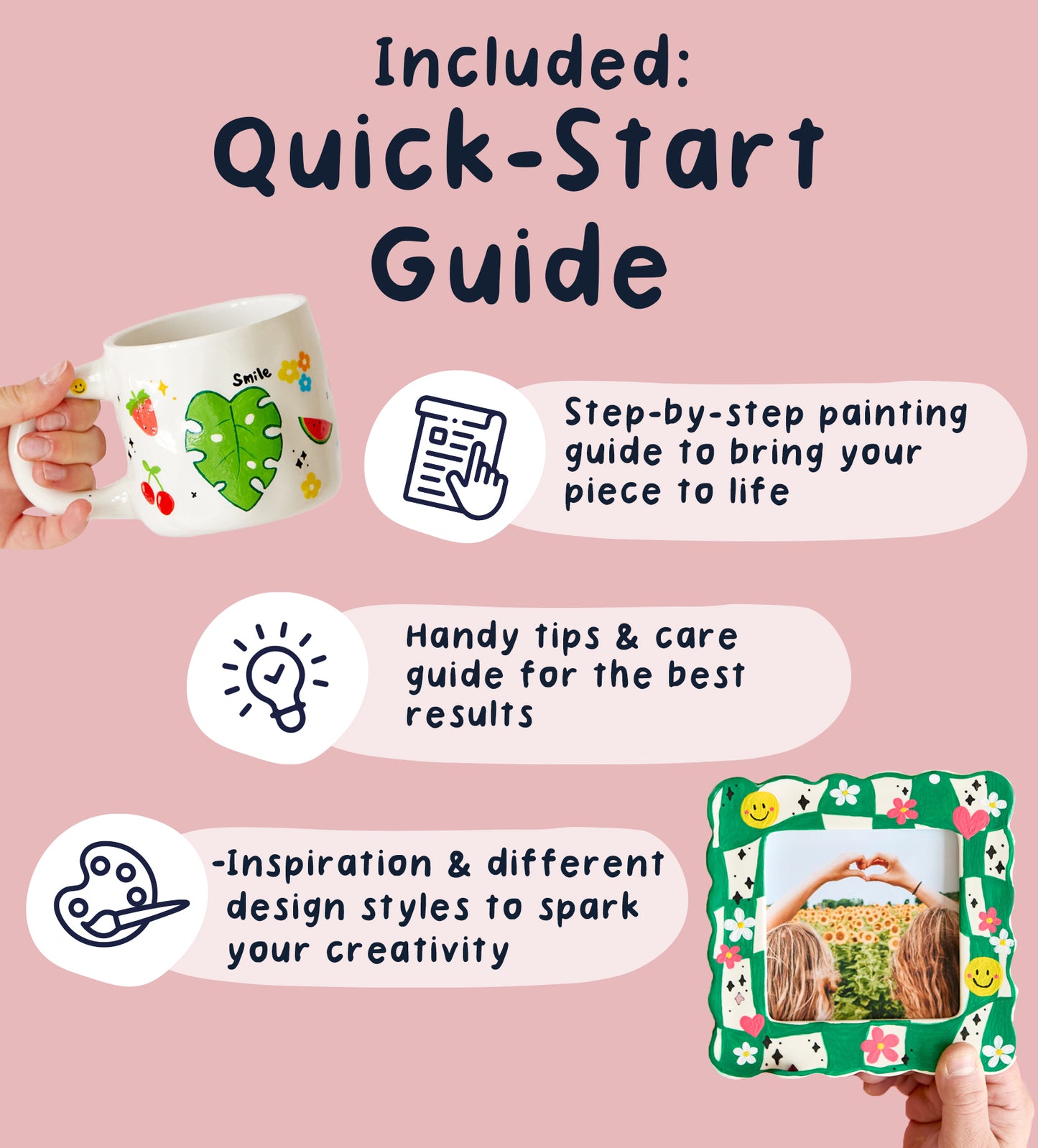 Paintables Trio: Mug, Frame & Vase
