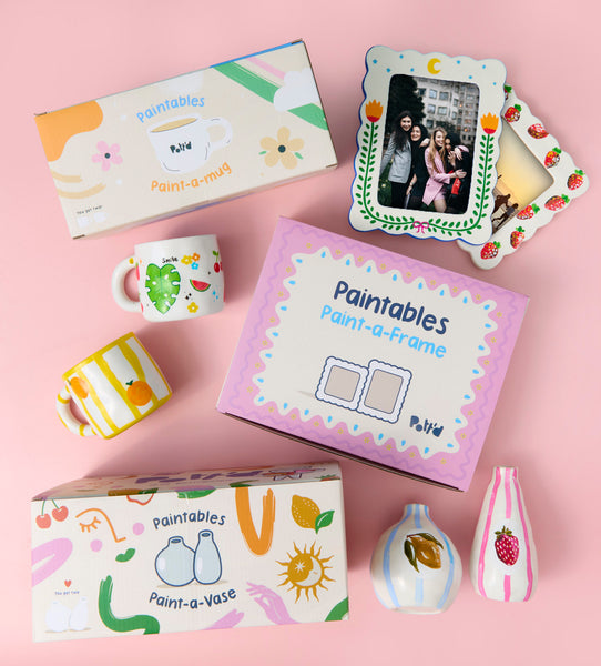 Paintables Trio: Mug, Frame & Vase