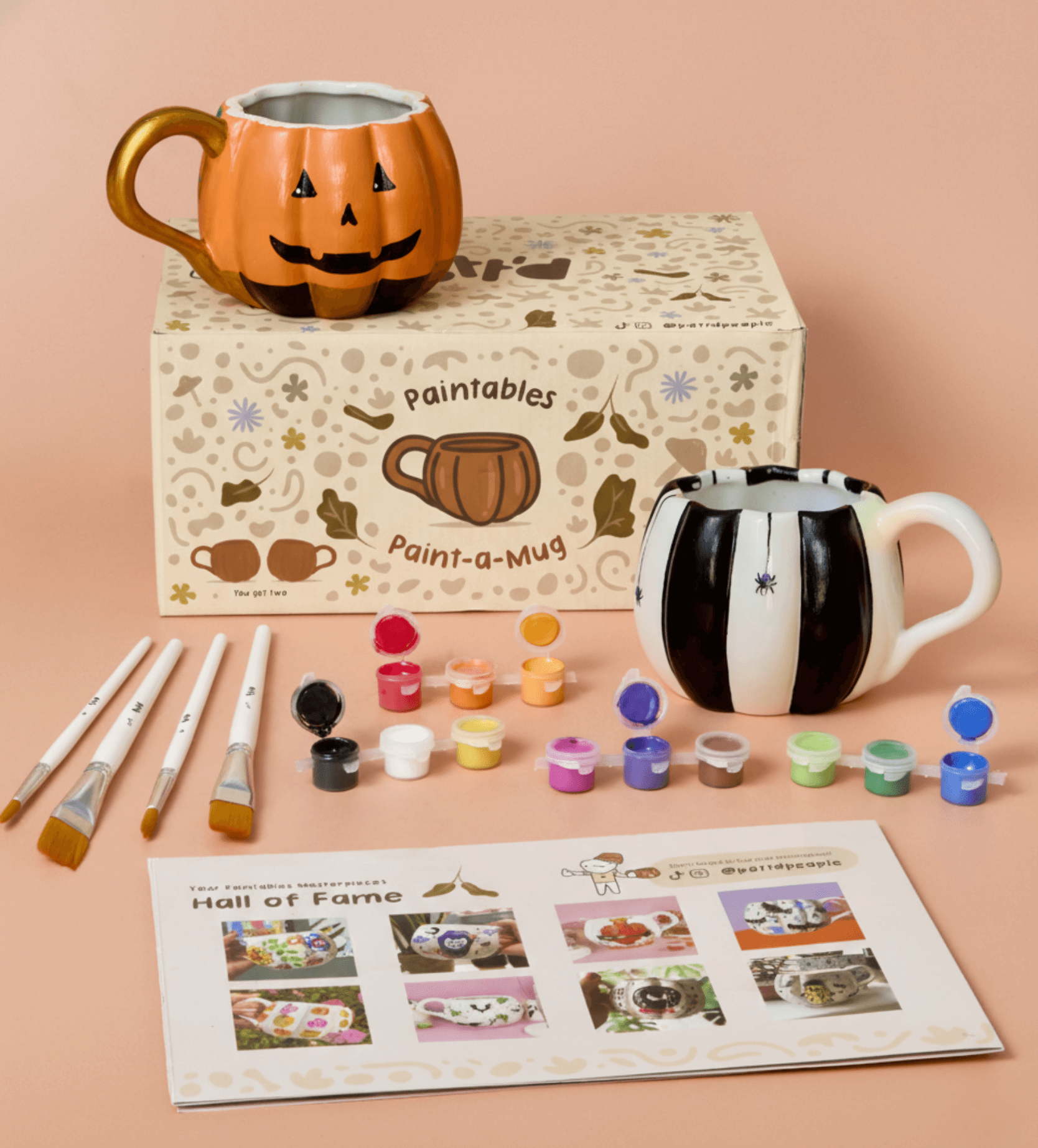 Halloween Pumpkin Paint Mug x2