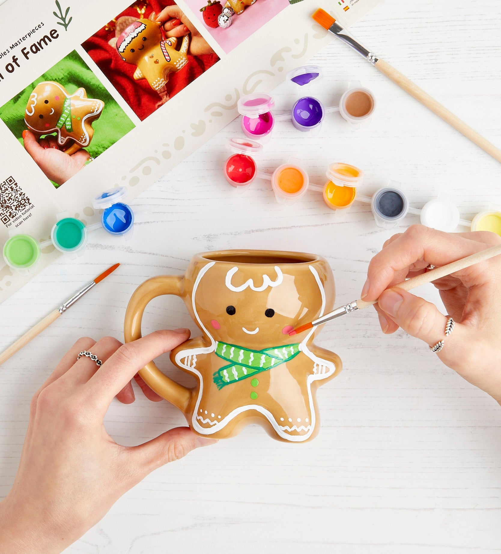 Christmas Gingerbread Paint-a-Mug x2