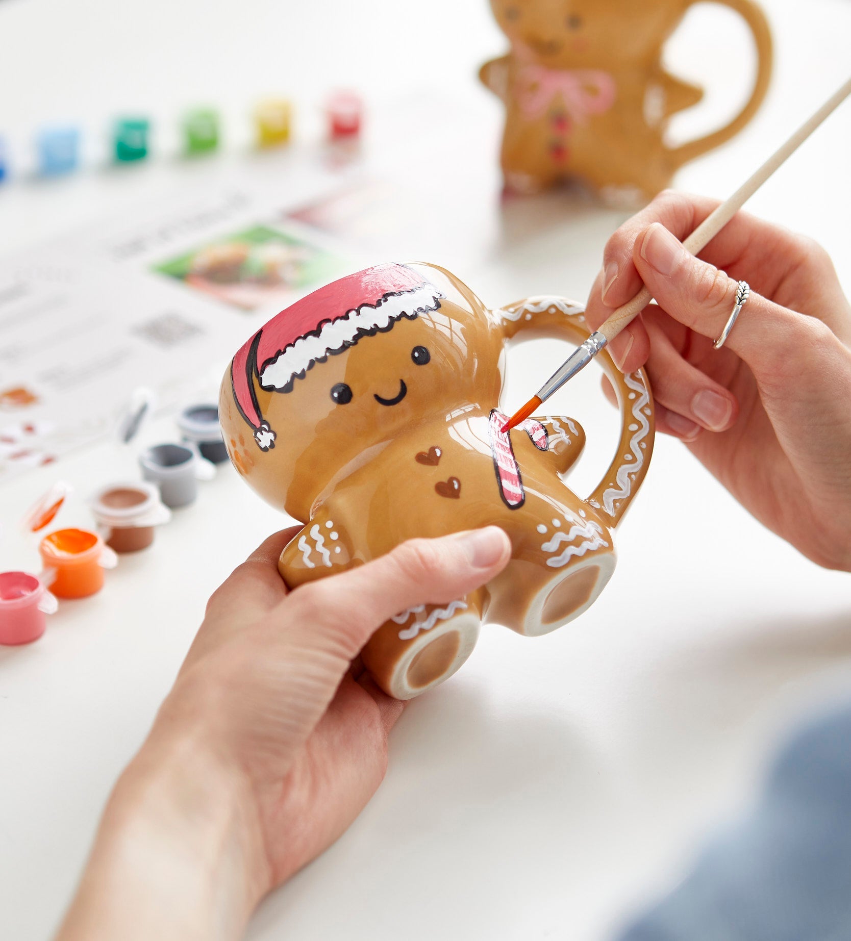 Christmas Gingerbread Paint-a-Mug x2